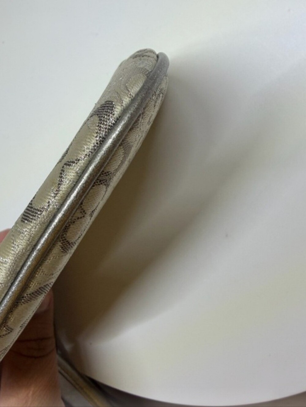 Coach Metallic Silver Signature Wristlet - Picture 5 of 8